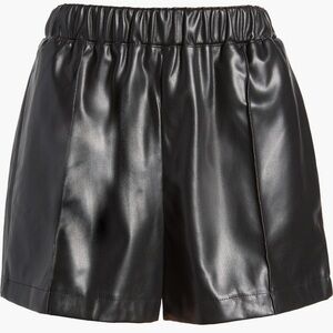 Topshop Faux Leather Black Women's Shorts